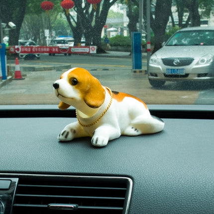 Universal Car Truck Lucky Beagle Dog Doll Shake Head Ornament Vehicle Decor Toy Piggy Bank, with Double Sided Tape, Lucky Beagle