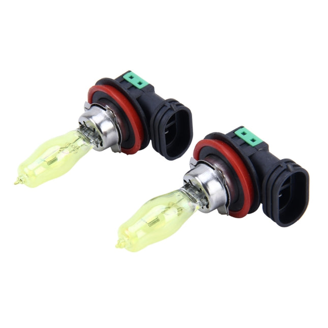2 X H11 HOD Halogen Bulbs 12V 100W 2400 LM 3500K Yellow Light Headlights, H11