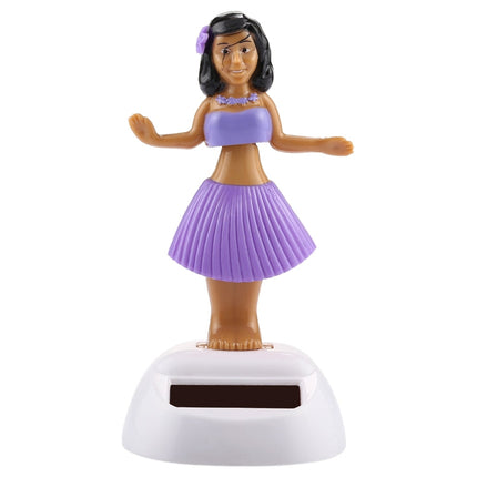 Solar Powered Bobble Head Dancing Toy Car Decoration Ornament Cute Hula Princess