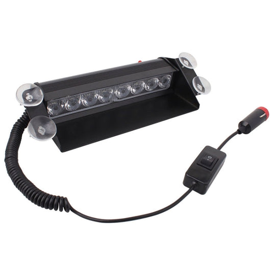 8W 800LM 8-LED 3-Modes Adjustable Angle Car Strobe Flash Dash Emergency Light Warning Lamp with Suckers, DC 12V