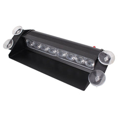 8W 800LM 8-LED 3-Modes Adjustable Angle Car Strobe Flash Dash Emergency Light Warning Lamp with Suckers, DC 12V