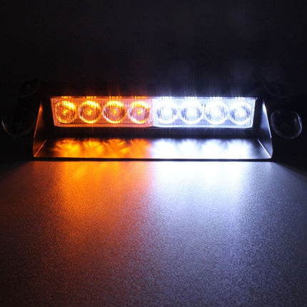 8W 800LM 8-LED 3-Modes Adjustable Angle Car Strobe Flash Dash Emergency Light Warning Lamp with Suckers, DC 12V, White + Red, White + Yellow, Red + Blue, Blue, Red, White, Yellow