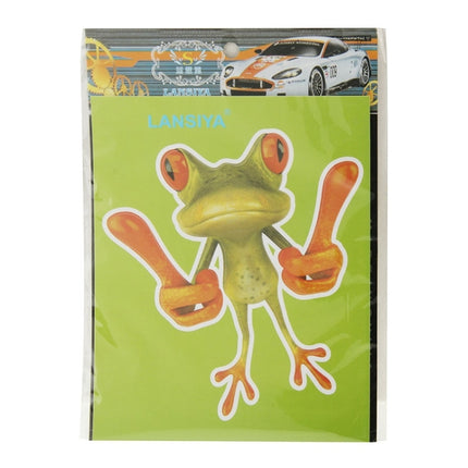 Frog Pattern Car Sticker, Size: 15.5x12.5 cm, Thumb, Barbell, Leaning