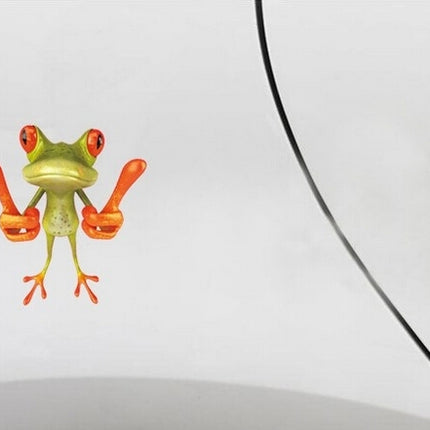 Frog Pattern Car Sticker, Size: 15.5x12.5 cm, Thumb, Barbell, Leaning