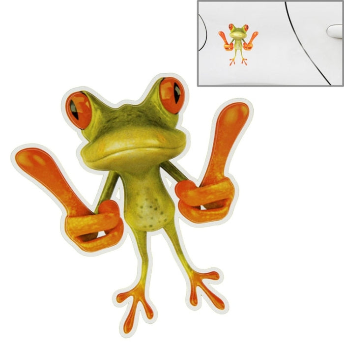 Frog Pattern Car Sticker, Size: 15.5x12.5 cm, Thumb, Barbell, Leaning