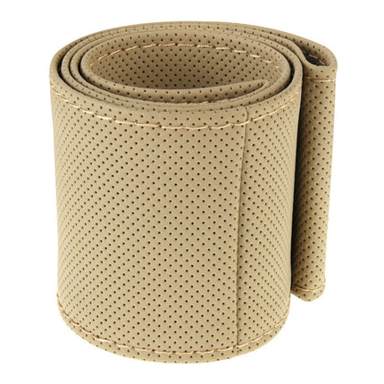PU Leather Steering Wheel Cover With Needle and Thread, Size: 54x10.5cm