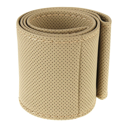 PU Leather Steering Wheel Cover With Needle and Thread, Size: 54x10.5cm, S-CMS-7771A, S-CMS-7771B