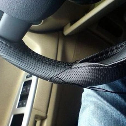 PU Leather Steering Wheel Cover With Needle and Thread, Size: 54x10.5cm, S-CMS-7771A, S-CMS-7771B