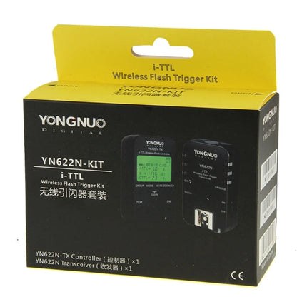 YONGNUO YN622N-KIT i-TTL Wireless Flash Trigger Controller + Transceiver Kit for Nikon Camera, for Nikon