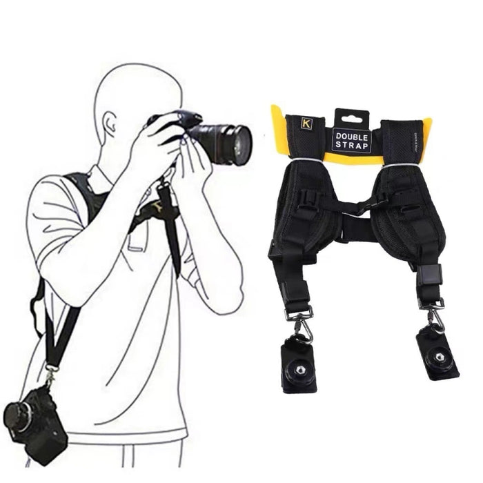 Safe & Fast Quick Double Shoulder Belt Strap for 2 Cameras DSLR (QS-B 1/4, QS-B 1/4