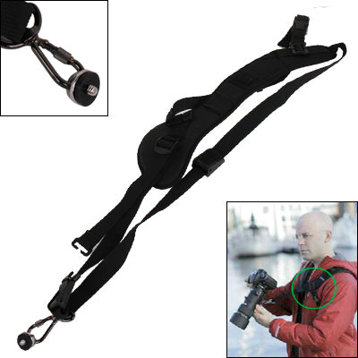 Safe & Fast Quick Rapid Camera Single Sling Strap with Strap Underarm Stabilizer, Black