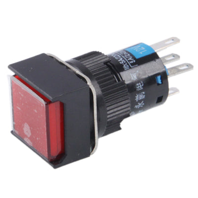 Car DIY Square Button Push Switch with Lock & LED Indicator, DC 24V, With Lock DC 24V Red, With Lock DC 24V Green