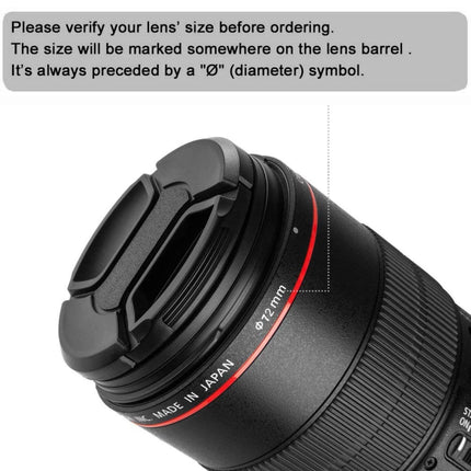 72mm Center Pinch Camera Lens Cap, 72mm