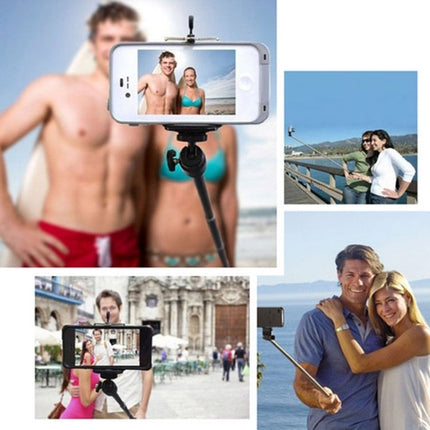 YKD-121 Extendable Handheld Selfie Monopod with Bluetooth Remote Shutter + Clip Holder Set for Mobile Phone, Monopod