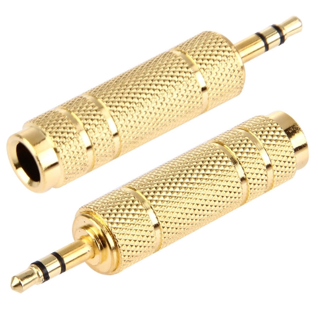 Gold Plated 3.5mm Plug to 6.35mm Stereo Jack Adaptor Socket Adapter, 3.5mm Male to 6.35 Female