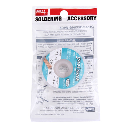 Goot Wick/Desoldering Wick 2515 (width: 2.5mm, length: 1.5m), 2.5mm