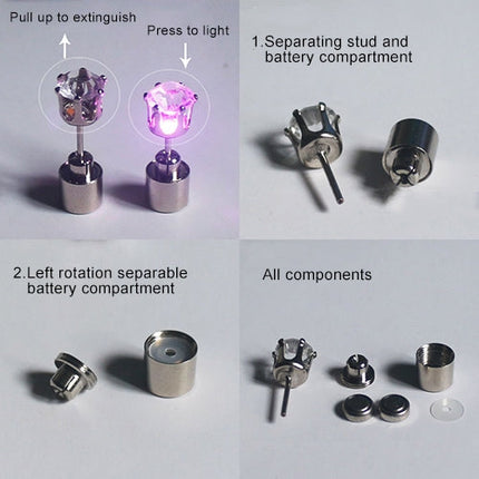 2 PCS Stylish Cubic Zirconia Earrings with Bright Light, Random Color Delivery