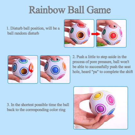 Magic Rainbow Ball Magic Cube Puzzle Cube, (White)
