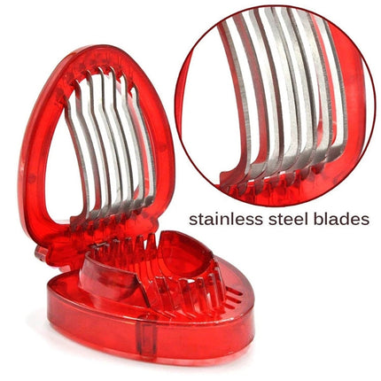 Kitchen Tool Plastic Strawberry Slicer Fruit Knife with Stainless Steel Blade