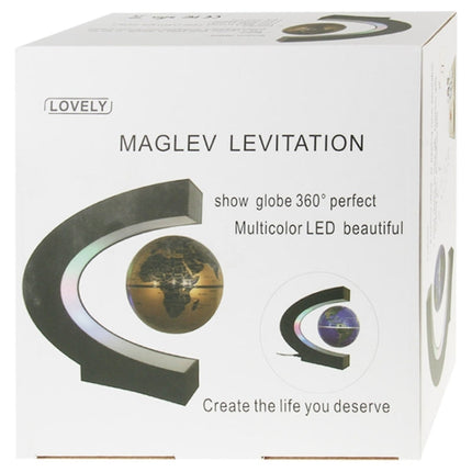 Electronic Magnetic Floating Globe with Multicolor LED, Black