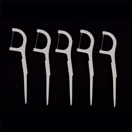 50 PCS Tooth Pick with Thread Wide Type ABS Dental Floss