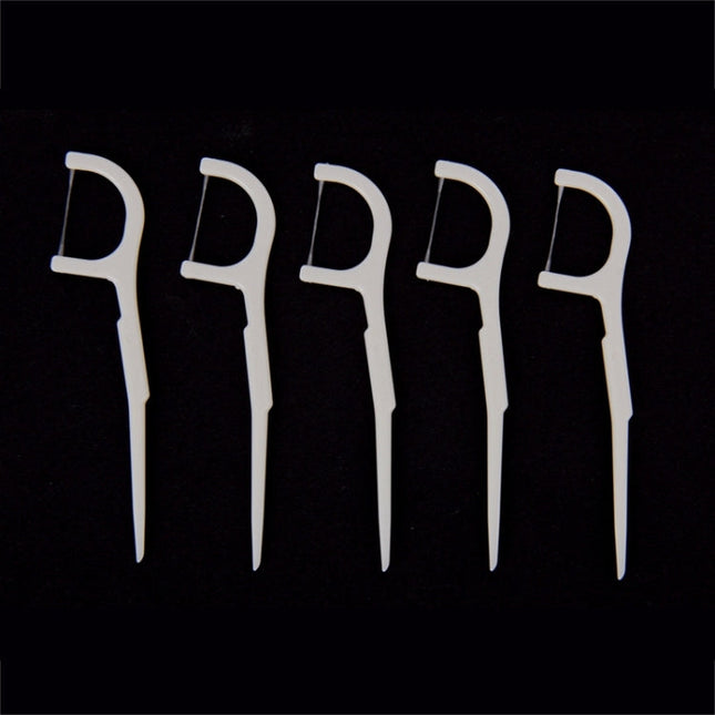50 PCS Tooth Pick with Thread Wide Type ABS Dental Floss