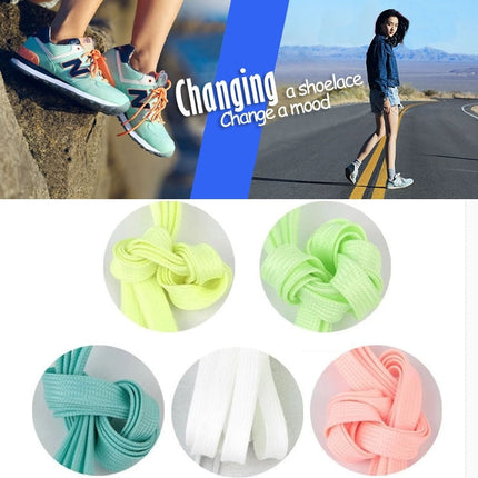2 PCS Fashion Sports Fluorescent Color Flat Shoelaces