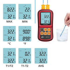 BENETECH GM1312 2.4 inch LCD Screen Thermocouple Thermometer Measure J,K,T,E,N and R Type, Measure Range: -50~300C