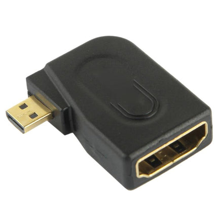Gold Plated Micro HDMI Male to HDMI 19 Pin Female Adaptor with 90 Degree Angle