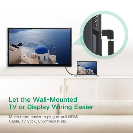 Gold Plated HDMI 19 Pin Male to HDMI 19 Pin Female Adapter with 90 Degree Angle, HDMI Male to Female