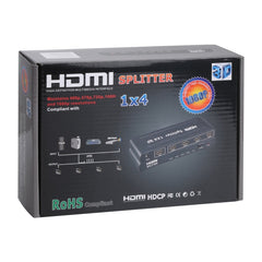 1080P 1x4 HDMI Splitter, 1.4 Version, EU Plug, 1x4 HDMI V1.3