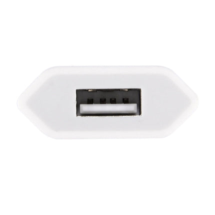 5V / 1A Single USB Port Charger Travel Charger, EU Plug, EU Plug White