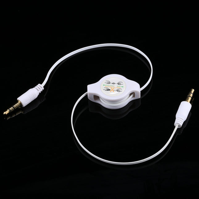 Aux Audio Cable 3.5mm Male to Male Retractable Cord, Compatible with Phones, Tablets, Headphones, MP3 Player, Car/Home Stereo & More, Length: 11cm  to 80cm