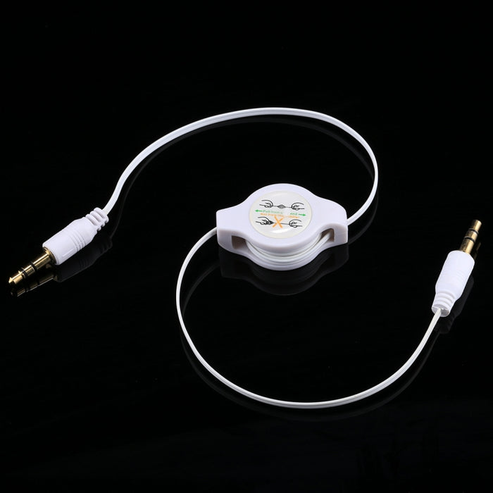 Aux Audio Cable 3.5mm Male to Male Retractable Cord, Compatible with Phones, Tablets, Headphones, MP3 Player, Car/Home Stereo & More, Length: 11cm  to 80cm