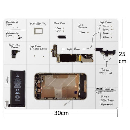 Magnetic Project Mat for iPhone / Samsung Repairing Tools, Size: 30cmx 25cm, 30cmx 25cm