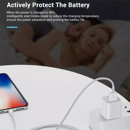 2 in 1 5V 1A US Plug Travel Charger Adapter with 1m 8-pin Cable For iPhone