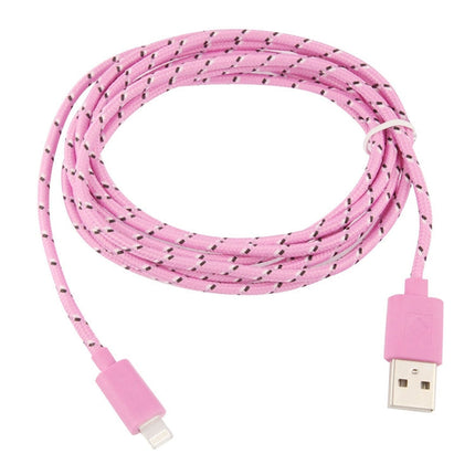 2m Nylon Netting USB Data Transfer Charging Cable For iPhone, iPad