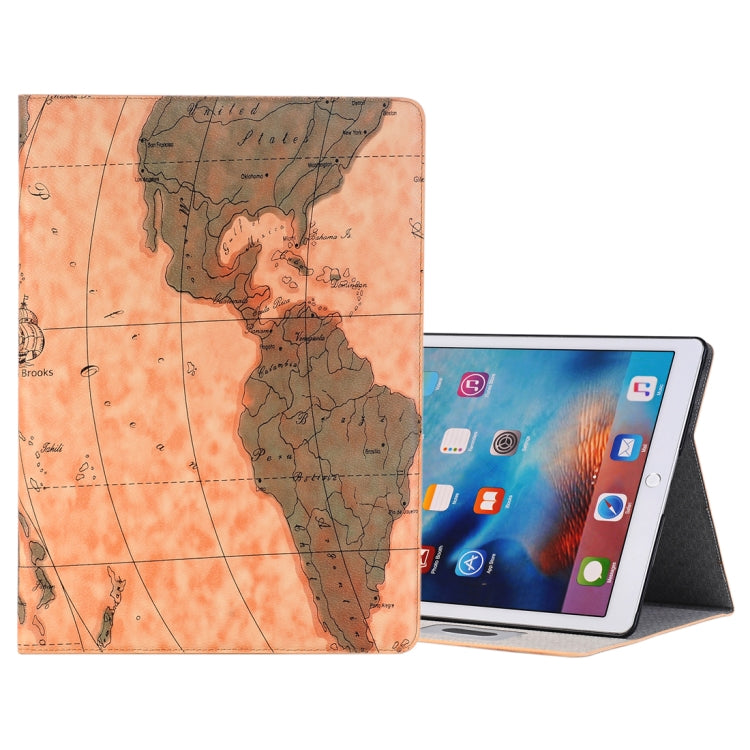 Retro World Map Pattern Leather Case with Holder & Card Slots & Wallet for iPad Air 2, Random Delivery