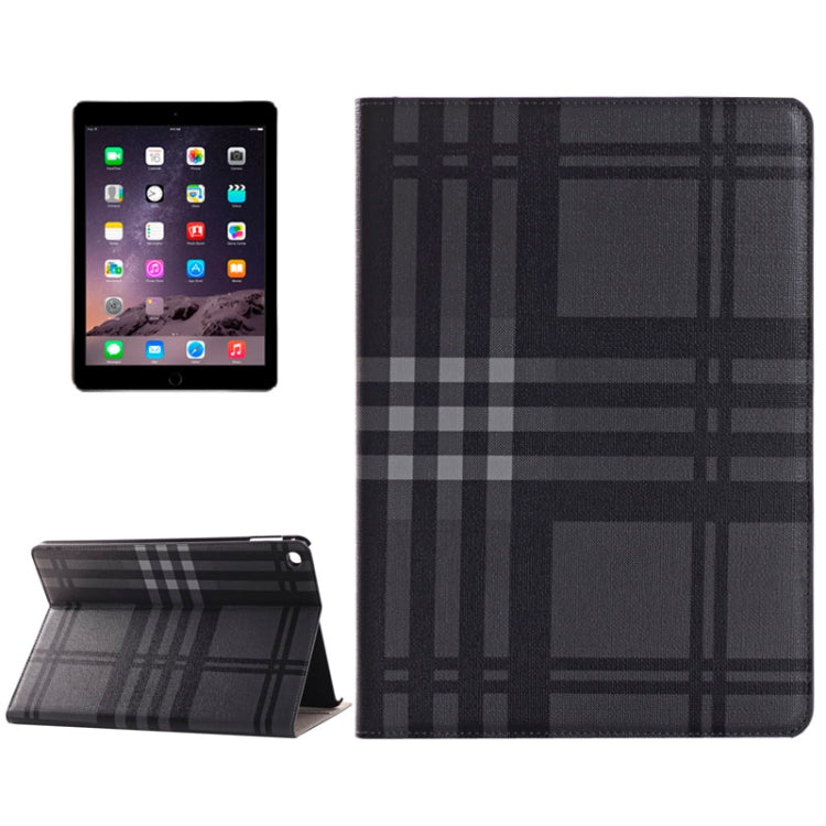 Plaid Texture Leather Case with Holder & Card Slots & Money Pocket for iPad Air 2