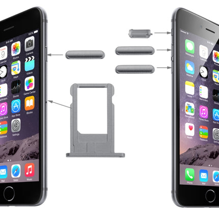 Card Tray & Volume Control Key & Screen Lock Key & Mute Switch Vibrator Key  Kit for iPhone 6