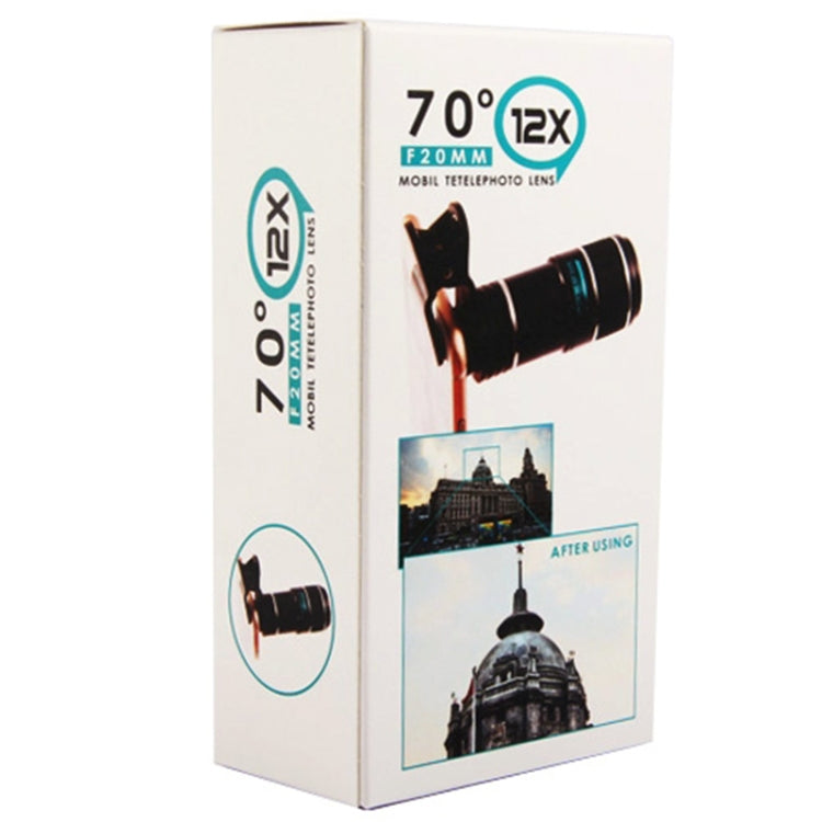 Universal 12X Zoom Optical Zoom Telescope Lens with Clip