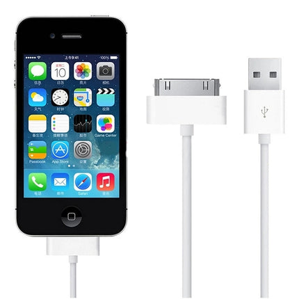 30 Pin Male to USB Male Charging & Data Sync Cable for iPad / 2 / 3, iPhone 4 & 4s, iPod Nano, iPod Touch, Length: 1m, USB to 30 Pin