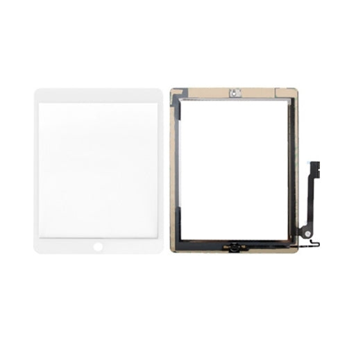 Controller Button + Home Key Button PCB Membrane Flex Cable + Touch Panel Installation Adhesive  Touch Panel for iPad 4, For iPad 4