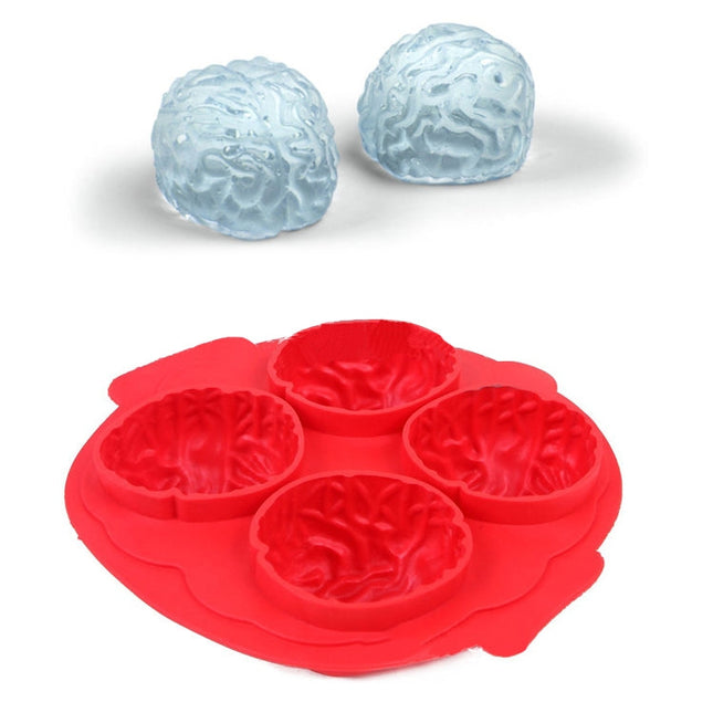 Silicone Brain Freeze Shaped Ice Cube Tray (Random Color Delivery), Brain Shape