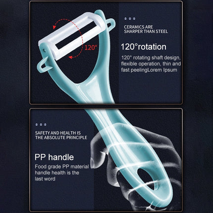 T Shaped Ceramic Skin Peeler with Durable ABS Handle, Random Color Delivery, T Shaped Peel Knife