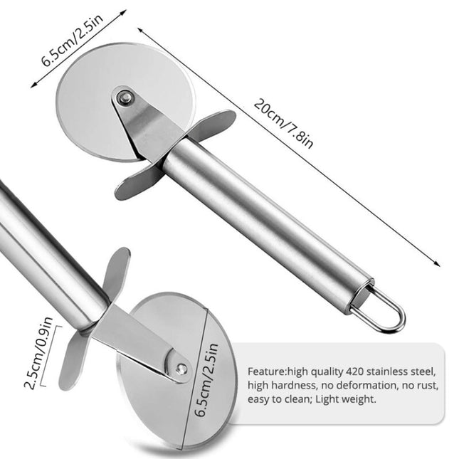 Stainless Steel Round Pizza Cutter Knife, Sigle Wheel