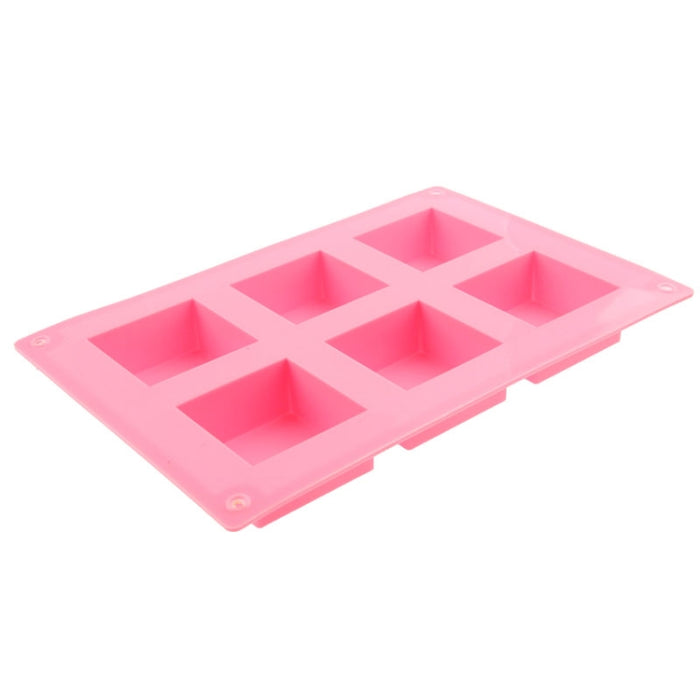 High Quality 6 Holes Square Shape Silicone Material Cake Mold, Square Shape