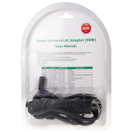 AU-90W+13 TIPS 90W 15V 6A Universal AC Power Adapter Charger with 13 Tips Connectors for Laptop Notebook, EU Plug, AU-90W