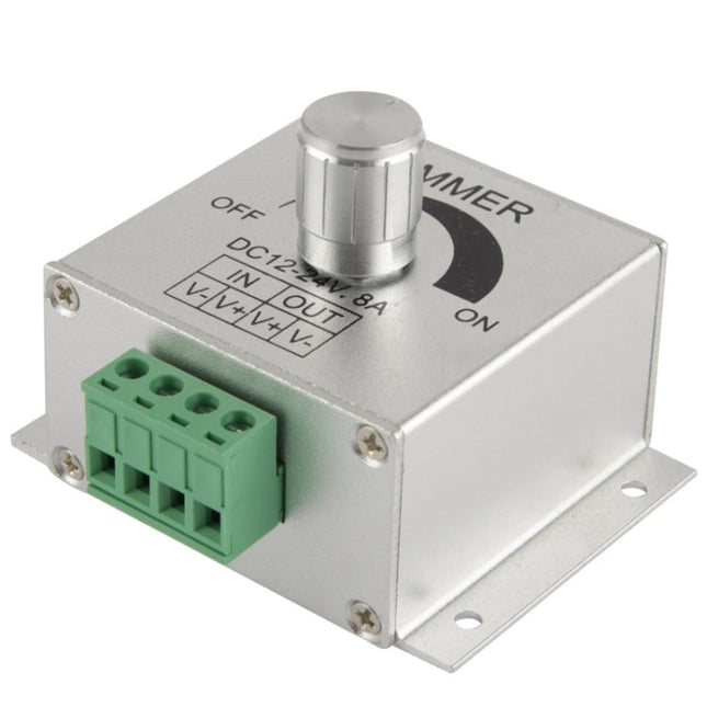 Aluminum Single Color Dimmer Switch LED Dimmer Controller for Strip Light DC12-24V, Output Current: 8A