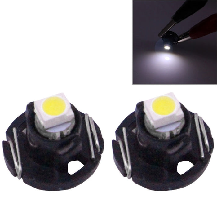 2 PCS T4.2 White Light 0.1W 5LM 1 LED SMD 3528 LED Instrument Light Bulb Dashboard Light for Vehicles, DC 12V, 0.1W T4.2